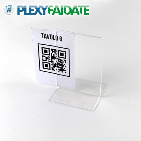 Segnaposto  Porta QR Code in plexiglass